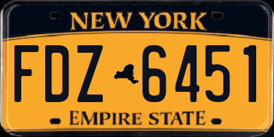 NY license plate FDZ6451