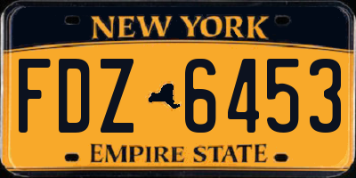 NY license plate FDZ6453