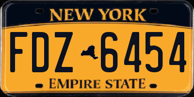 NY license plate FDZ6454