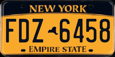 NY license plate FDZ6458
