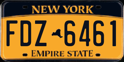 NY license plate FDZ6461