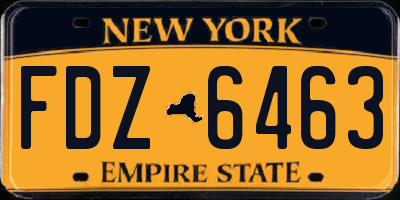 NY license plate FDZ6463