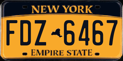 NY license plate FDZ6467