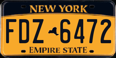 NY license plate FDZ6472