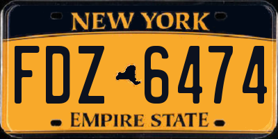 NY license plate FDZ6474