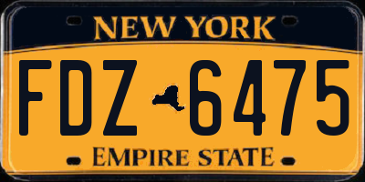 NY license plate FDZ6475