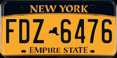 NY license plate FDZ6476