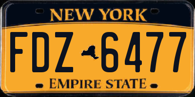 NY license plate FDZ6477