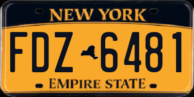 NY license plate FDZ6481