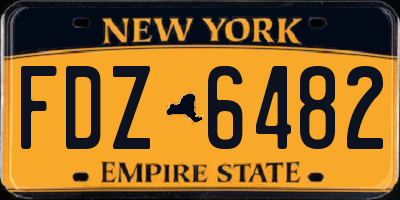 NY license plate FDZ6482