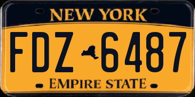 NY license plate FDZ6487