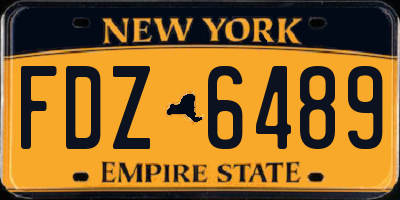 NY license plate FDZ6489