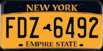 NY license plate FDZ6492