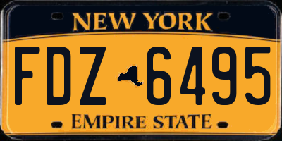 NY license plate FDZ6495