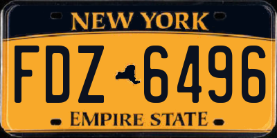 NY license plate FDZ6496