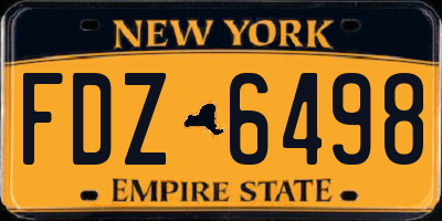 NY license plate FDZ6498