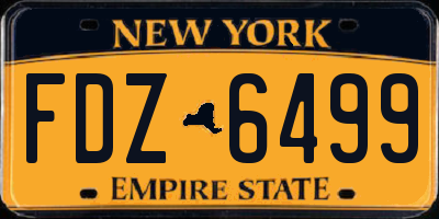 NY license plate FDZ6499