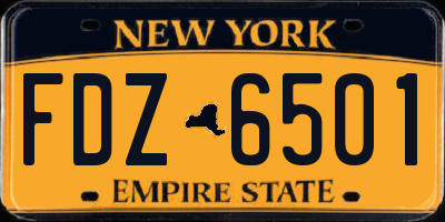 NY license plate FDZ6501
