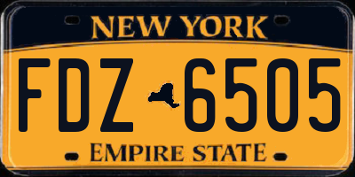 NY license plate FDZ6505