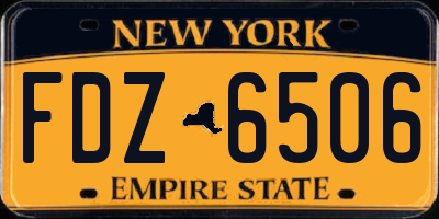 NY license plate FDZ6506