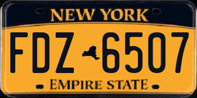 NY license plate FDZ6507