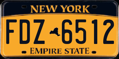 NY license plate FDZ6512