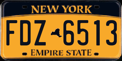 NY license plate FDZ6513