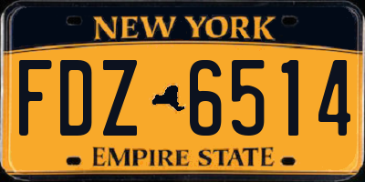 NY license plate FDZ6514