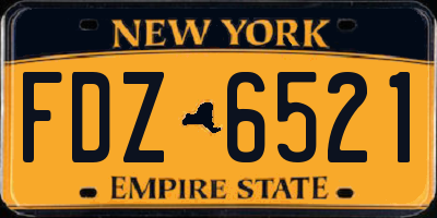 NY license plate FDZ6521