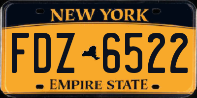 NY license plate FDZ6522
