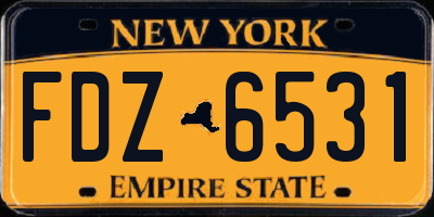 NY license plate FDZ6531