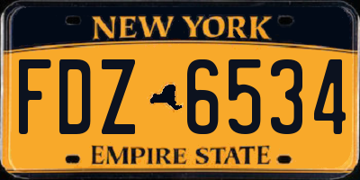 NY license plate FDZ6534