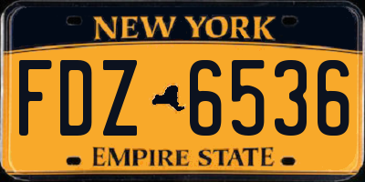 NY license plate FDZ6536
