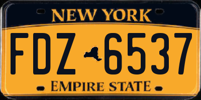 NY license plate FDZ6537