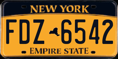 NY license plate FDZ6542