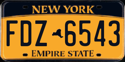 NY license plate FDZ6543