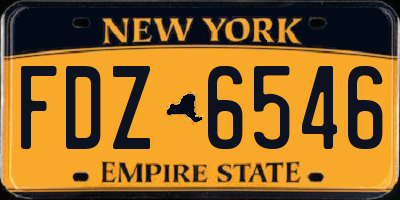 NY license plate FDZ6546