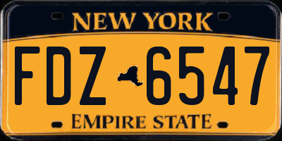 NY license plate FDZ6547