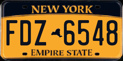 NY license plate FDZ6548