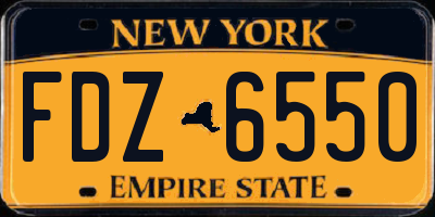 NY license plate FDZ6550