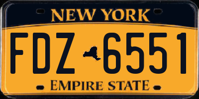 NY license plate FDZ6551