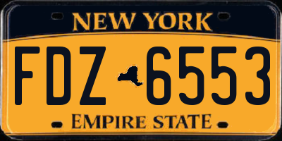 NY license plate FDZ6553
