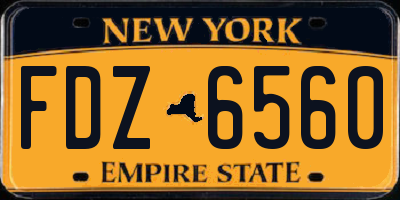 NY license plate FDZ6560