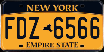 NY license plate FDZ6566