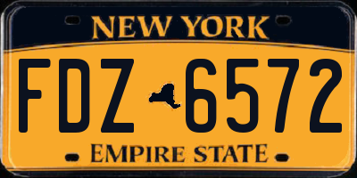 NY license plate FDZ6572