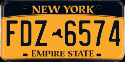 NY license plate FDZ6574