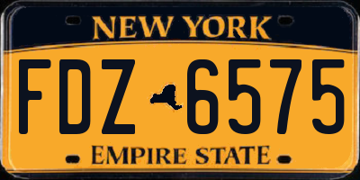 NY license plate FDZ6575