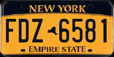 NY license plate FDZ6581