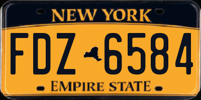 NY license plate FDZ6584