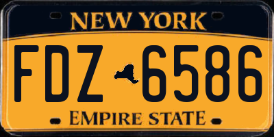NY license plate FDZ6586